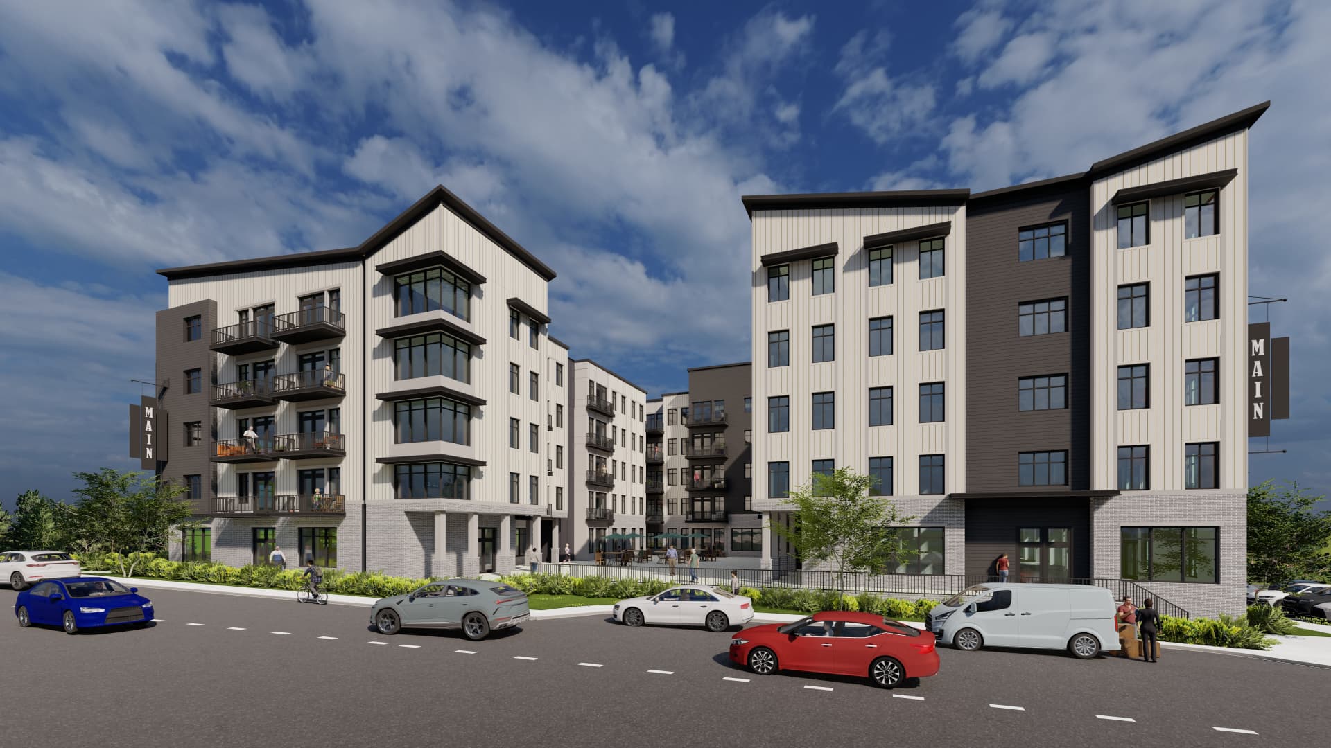 Architectural rendering of One Eleven Main in downtown Hickory, North Carolina