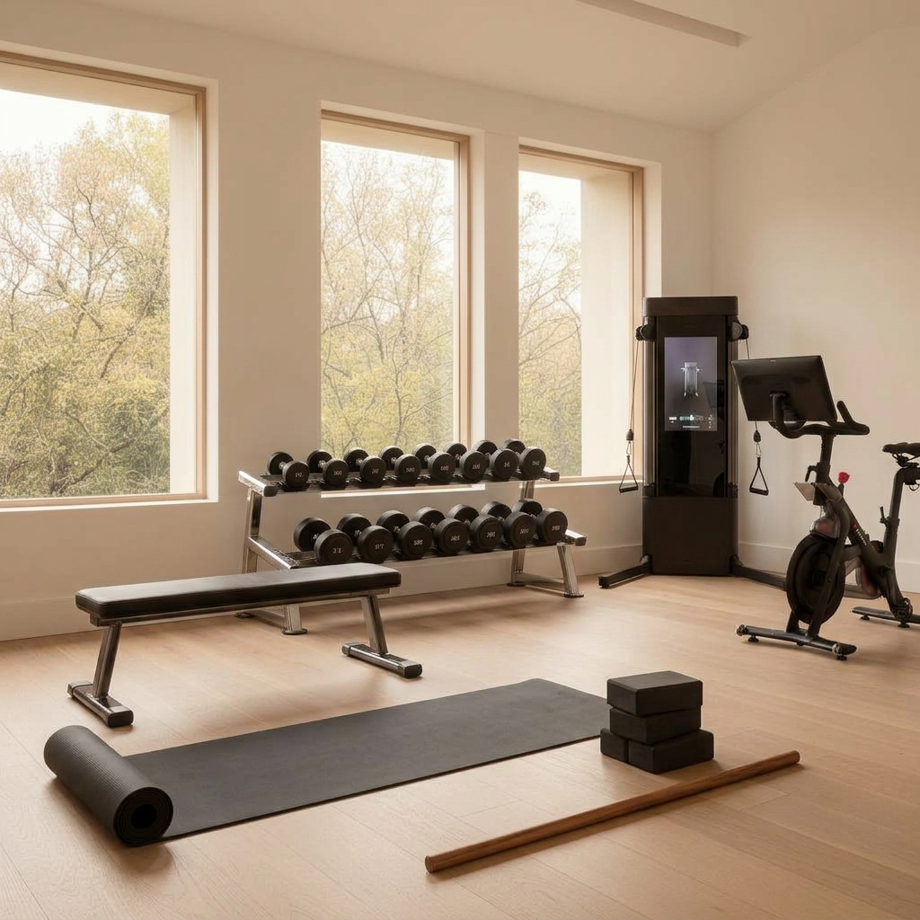 A bright modern fitness studio with natural light